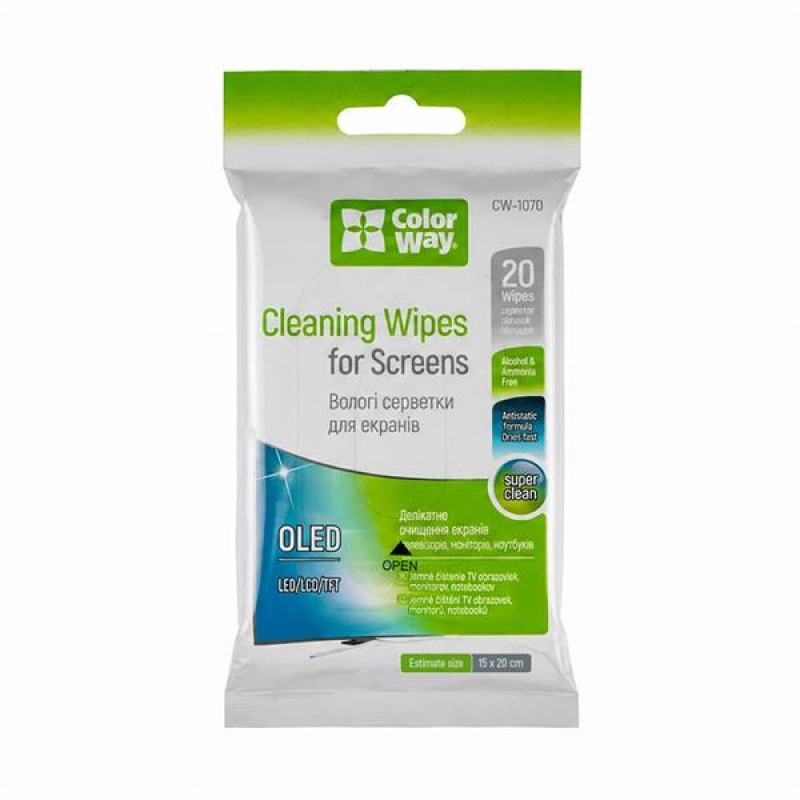 ColorWay Čistiace utierky pre OLED, LED, LCD, TFT 20 ks (CW-