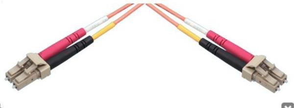 Patchcord optický MM OM4 50/125, LC-LC, 2m, LSOH barva aqua