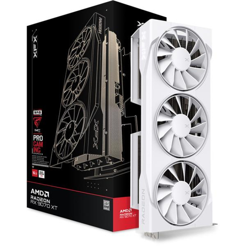 XFX Radeon RX-9070XT Swift White Triple fan Gaming Edition 1