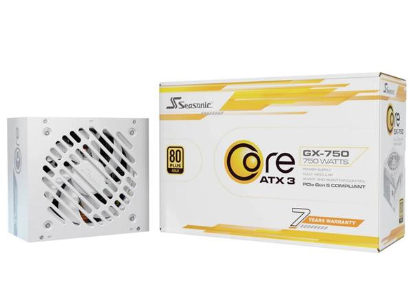 Zdroj 750W, Seasonic Core GX-750 ATX 3.1 WHITE, 80PLUS GOLD,