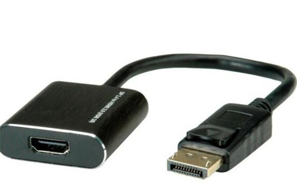 Adaptér DisplayPort/HDMI M/F, 15cm čierny, DP ver. 1.2 (4K@6