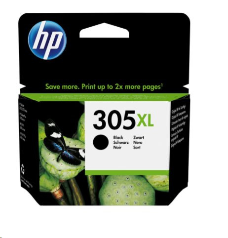 Čierna originálna atramentová kazeta HP 305XL s vysokou výťa
