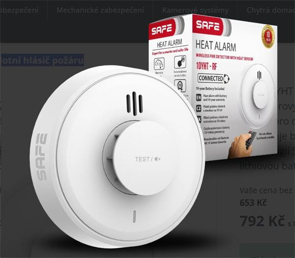 Pro safe Bezdrôtový teplotný hlásič požiaru na zistenie prud