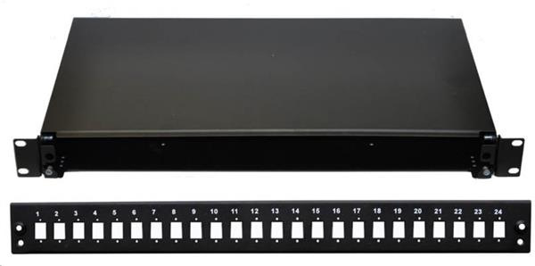 OPTIX 19" Optická vaňa 24xSC čierna aretacia plastovým kli
