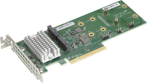 Supermicro Hybrid M.2 NVMe/SATA SSD RAID 0,1 Card x8 PCIe Ge