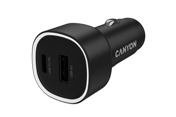 Canyon OnDrive 48, univerzálna autonabíjačka, 1x USB-C, 1x U