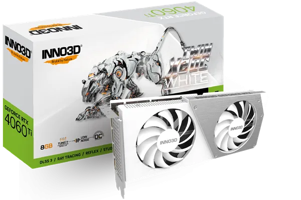 INNO3D GeForce RTX 4060 Ti Twin X2 OC WHITE 8GB/128bit, GDDR