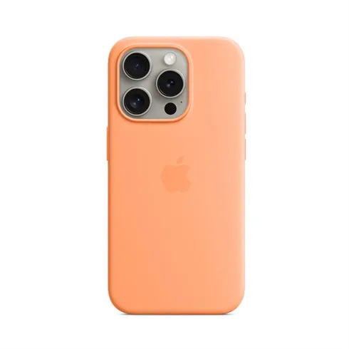 Apple iPhone 15 Pro Silicone Case with MagSafe - Orange Sorb