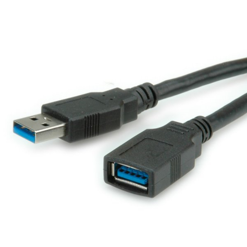 Kábel USB 3.2 Gen 1, A-A M/F 0.8m, 5Gbps, predlžovací, čiern