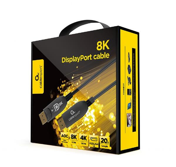 Gembird kábel DisplayPort (M - M), 8K, aktívny, optický (AOC