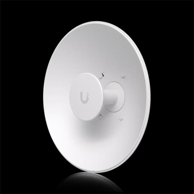 Ubiquiti 5-7 GHz compact dish with 26 dBi gain and radio dir