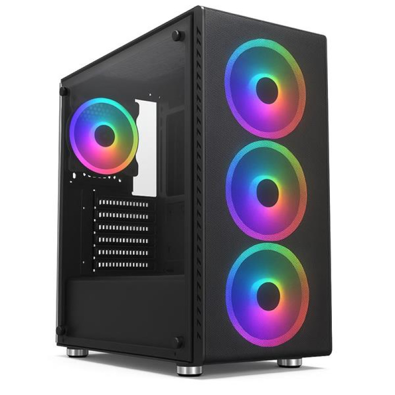 1stCOOL RAINBOW 4, skrinka ATX, 4x RGB ventilátor, USB3, čie