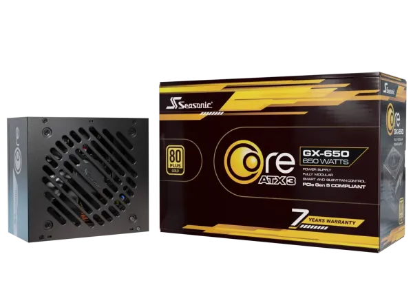 Zdroj 650W, Seasonic CORE GX-650 ATX 3, 80Plus Gold, modular