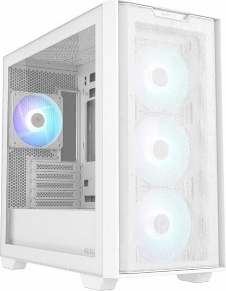 ASUS A21 CASE TG WHITE, 4x ARGB LED fan, mATX, biela