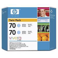 HP 70 2-pack Light Cyan Ink Cartridges