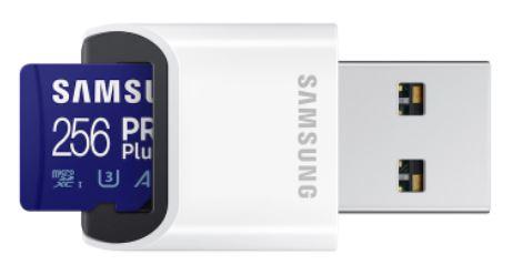 256 GB . SDXC karta Samsung PRO Plus 2023 Class 10 + USB ada