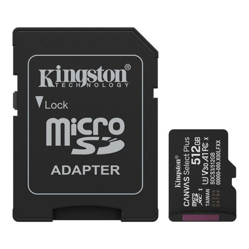512 GB . microSDXC karta Kingston Canvas Select Plus U3, V30
