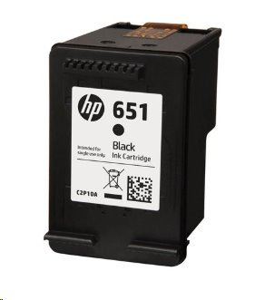 C2P10AE Čierna originálna atramentová kazeta HP 651 Ink Adva