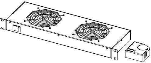 Legrand EvoLine 2x ventilátor + termostat 1U