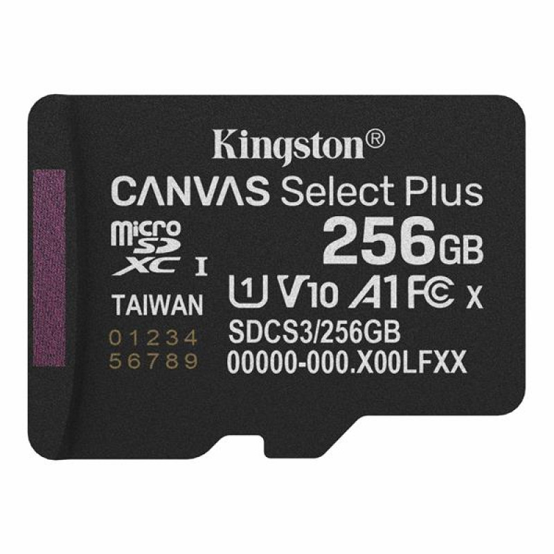 256 GB . microSDXC karta Kingston Canvas Select Plus U1, V10