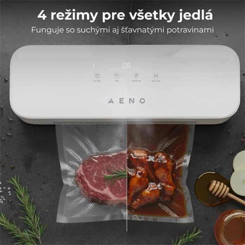 AENO Vákuovacka VS4: 130 W, 70 kPa, 4 režimy (Dry/Moist, Vac