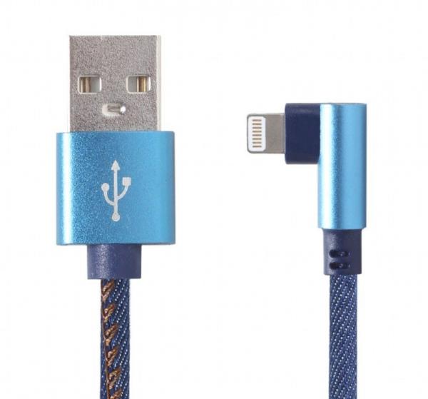Gembird kábel nabíjací Lightning 8-pin (M) 90° na USB 2.0 (M