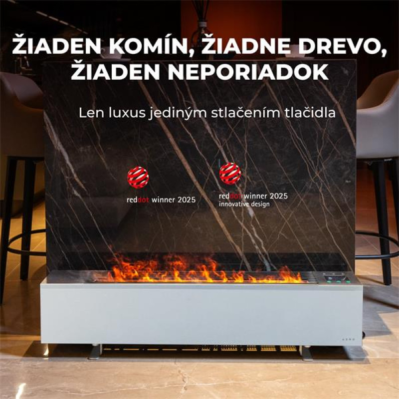AENO FH1S Premium SPACE FIRE HEATER, Biely, LED, WI-FI, max