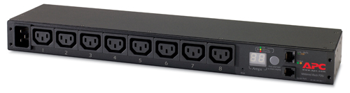 Rack PDU, Metered, 1U, 16A, 208/230V, (8) C13,  IEC-320 C20