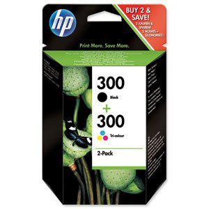 HP 300 Ink pack (black, tri-color ink) CN637EE