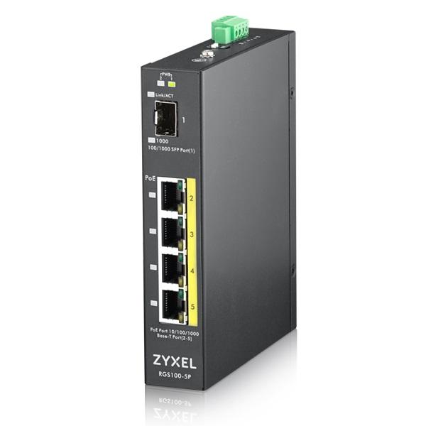 ZyXEL RGS100-5P, 5-port Gigabit switch: 4x GbE + 1x SFP, PoE