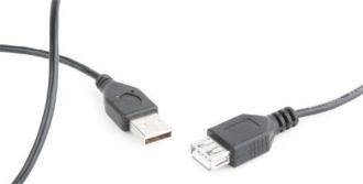 Gembird predlžovací kábel USB 2.0 (AM - AF), 0.75 m, čierny