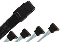 SAS 520 1.0m Mini SAS Plug with clamp (SFF 8087) 36p <> 4 x