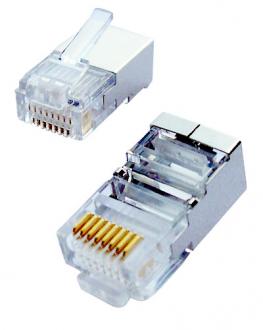 OEM tienený konektor Cat.5E, FTP RJ45-8p8c,50µ" Au, drôt/lan