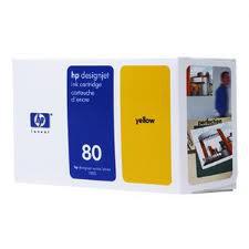 HP No.80 Yellow Ink Cartridge, 350 ml